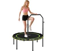 Trampoline Foldable 101cm Green Steel+PP Rebounder w/Adjustable 109-129cmHStable