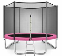 Trampoline for Kids - 6ft/8ft/10ft/12ft/14ft/16ft, Safety Enclosure Net, Ladder, Weatherproof Cover & Shoe Bag Included - Durable Outdoor Bouncing Fun (Pink, 6ft)