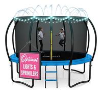 Trampoline for Kids and Adults - 8Ft 10Ft 12Ft 14FT Trampoline with Net - with Bonus Sprinkler and LED Lights/ASTM Certified/Extra Sturdy Recreational Outdoor Trampolines