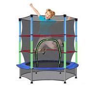 Trampoline, Gziztx Trampoline for Toddlers, 5FT toddler trampoline for kids outdoor indoor with Enclosure Net, 30 Elastic Cord, Reinforced for Kids Activities