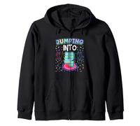 Trampoline Jumping 4 Year Old - Jump into the 4th Birthday Zip Hoodie