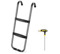 Trampoline ladder level 2, made of rust-proof steel, suitable for trampolines. Equipped with wide anti-slip steps, length is 40 inches, includes a trampoline accessory with 1 hex socket screwdriver.