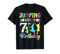 Trampoline Lover 7th Birthday Party Jumping Celebration Kids T-Shirt