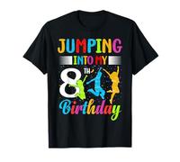 Trampoline Lover 8th Birthday Party Jumping Celebration Kids T-Shirt