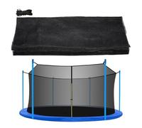 Trampoline Net Replacement - Round Frame Safety Protection Enclosures, High Density Woven Mesh Curtains, Closure Zipper Buckle Latches, Adjustable Top Ring Strap Fasteners