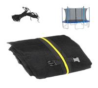 Trampoline Netting Replacement 12ft Enclosure Trampoline Safety Net with Adjustable Straps & 2 Zippers Weather-Resistant for 8 Straight Poles Frame