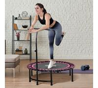 HOMCOM Trampolinepe Outdoor Bouncer Jumper Adjustable Handle Adult Kid Pink
