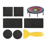Trampoline Patch Kit - Trampoline Net Repair Kit, 7 Piece Self Adhesive Set, Rubber Repairer, Black Mending Component | Universal Hole Tear Fix Tool Jumping Mats Outdoor Sports Games