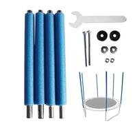 Trampoline Poles Replacement,Trampoline Enclosure Poles,Heavy Duty Steel Pole,Anti-Collision Foam Pole,For 6-16FT Trampolines Outdoor Backyard Playground Use (4 Short Tubes To Become 1.76cm Long Rod