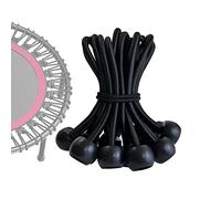 Trampoline Replacement Bungees Cords, Bungee Cords for Trampoline, 15 PCS Heavy Duty Ball Bungees Bands, Fitness Trampoline Accessories Ball Elastic Rope with T-Hook Pull Tool (6.0in/15.5cm)