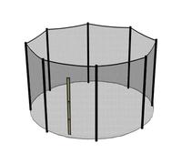 Trampoline Replacement Net, Round Trampoline Safety Enclosure Net with Double Zipper & Hooks, Durable PE Mesh Trampoline Netting for Outdoor Garden Trampolines,Black,8ft/6 poles