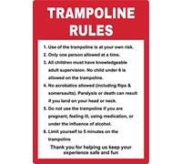 Trampoline Rules Sign Outdoor Decoration Props Plaque Sign 8x12 inch