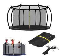 Trampoline safety net - Safe bounce -net, trampoline -enclosure net, safety guard | Durable UV resistant with buckle straps and mesh panels for child protection fun backyard exercise j