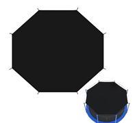 Trampoline Shade Cover, 8ft/12ft Nylon Trampoline Sunshade, UV Protection Waterproof Black Trampoline Cover, 6 or 8 Pole Sun Roof Cover, Ideal for outdoor Activities, Patio or Playground (12ft 3.66m)
