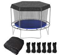 Trampoline Shade Cover - Durable UV Resistant Canopy Protector, Tearproof Outdoor Accessory | Full Top Block Shelter for Yard Park Lawn Patio Garden Playground Recreational Setup Black 305cm