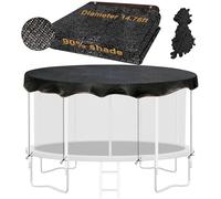 Trampoline Shade Cover, Sun Shade Cover Round 90% Sunblock Shade Cloth w/Rope, Sun Protection Trampoline Canopy for Outdoor Backyard Playground Accessories(Tent Only) (14FT)