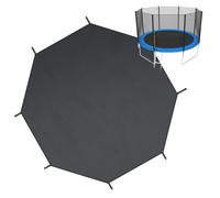 Trampoline Shade Cover Waterproof Round Trampoline Shade Cover 8ft/10ft/12ft/14ft/16ft Tram-poline Tent Co-ver Dustcloak Black Tearproof Trampolin Tent Roof For Garden,Backyard&Playground