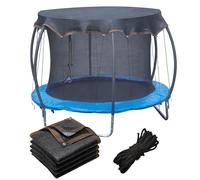 Trampoline Sun Shade Cover, 6FT 8FT 10FT 12FT 14FT 16FT Outdoor Round Trampoline Top Cover 90% Sunshade Cloth High-Density Shade Netting Black,16FT