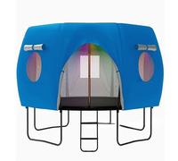 Trampoline Tent, Waterproof UV Protection Trampolines Tent, Trampoline Top Round Shade Cover, Sunscreen for Ourdoor Parties, Picnics, and Community Activities (Dark Blue, Curved Type 8FT-6 Pole)