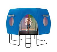 Trampoline Tent With Ventilation - 210D Silver-Coated Sunshade & Rain Cover | Pumpkin Lantern Shape Awning For Curved Pole Trampolines | Heavy-Duty Weatherproof Protector For Backyard, Patio,