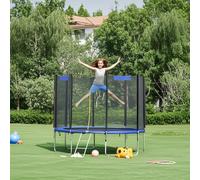 Trampoline with Enclosure Net, Safety Pad, Ladder, Blue / 10ft