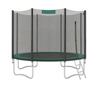 Trampoline with Enclosure Net, Safety Pad, Ladder, Dark Green / 10ft