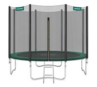 Trampoline with Enclosure Net, Safety Pad, Ladder, Dark Green / 10ft