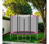 Trampoline with Enclosure Net, Safety Pad, Ladder, Pink / 6ft