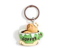 Tranbath Capybara Keychain Cute Capybara Animal and Coffee Cup Keyring, Unique Gifts for Women, Friendship Gifts, Travel Accessories, Perfect for Girlfriend Gifts and Boyfriend Gifts (Coffee cup)