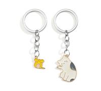 Tranbath Cute Cat and Mouse Keychain Set 2 Pack, Good Friend and Girlfriend Gifts, Friendship Keyring for Women, Ideal Birthday, Holiday, Thank You, or Retirement Gifts for Women