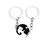 Tranbath Cute Cat Couple Keychain Set for Women, Funny and Personalised Gifts for Mum, Sister, Friends and More, Sentimental Presents for Mum Birthday, Small Gifts