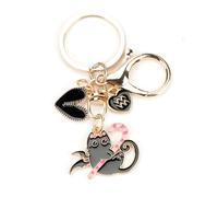 Tranbath Cute Cat Keychain Gift for Women and Girls, Funny Keyring with Black Cat Design, Quirky Gifts for Cats Lovers, Key Chains for Friend, Cute Keyrings for Women
