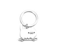 Tranbath Cute Cat Keychain, Stainless Steel Skateboard Cat Pendant, Gifts for Women, Mum or Cat Lovers, Ideal for Birthdays, Travel Souvenirs, Or as Sentimental Presents for Friends and Colleagues