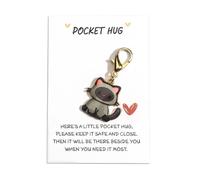 Tranbath Cute Cat Keychain with Inspirational 'Pocket Hug' Card, Thank You Keychain Gift for Friends, Women, Teachers, Nurses, Birthday, Friendship, Funny Keyring, Congratulations Gifts (cat3)