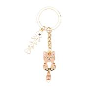 Tranbath Cute Cat Keychain with Wagging Tail, Perfect for Good Friend Birthday Gifts, Travel Accessories and Inspirational Gifts for Women, Cat Lover Girlfriend Gifts, Funny Friendship Keyring