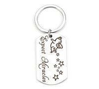 Tranbath Flying Pig Keychain Rectangle Pendant, Inspirational Gifts for Women, Friend Birthday Gifts, Travel Accessories, Friendship Keyring, Stainless Steel, Motivational Gift for Her