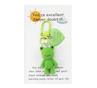 Tranbath Funny Frog Keychain with Encouragement Card, Perfect Thank You and Congratulations Gift, Birthday Presents for Women, Friendship and Nurse Appreciation Gifts, Unique Keyring for Friends