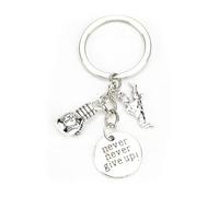 Tranbath Inspirational Boxing Glove Keychain with Never Give Up Pendant, Creative Gifts for Good Friends, Unique Travel Accessories, Thoughtful Presents for Women, Girlfriend, Graduation, Retirement