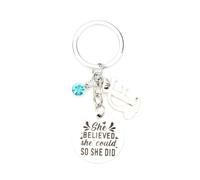 Tranbath Inspirational Keychain Gift for Women, She Believed She Could So She Did Motivational Phrase, Friendship Gifts for Good Friend, Girlfriend, Teacher, Retirement, Travel Accessories