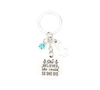 Tranbath Inspirational Keychain Gift for Women with Quote She Believed She Could So She Did, Good Friend Birthday, Travel, Retirement, Thank You, Friendship, Motivational Gifts, Girlfriend Keyring