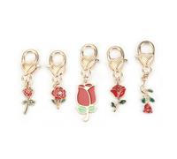 Tranbath Keychain with 5 Red Roses Made of Stainless Steel, Gift for Women, Personalized Keychain for Good Friends, Mom, Gifts for Girlfriend and Great Little Gifts for Women