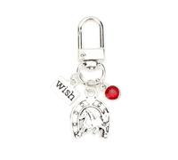 Tranbath Keychain with Horseshoe and Wish Charms, Cute Keyring Gift for Animal Lovers, Backpack or Bag Charm, Gifts for Mum, Nan, Good Friend, Teacher or Colleague, Unique Gift Idea