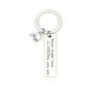 Tranbath Never Forget How Strong You Are Elephant Keychain, Inspirational Gifts for Women, Personalized for Mum, Good Friend, Sister, Daughter, Thoughtful Keyrings and Funny Small Presents