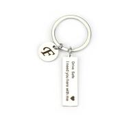 Tranbath Personalised Car Keyring, Passed Driving Test Gifts for Him, Drive Safe Keychain with Letter Pendant, Gift for New Car, Boyfriend Keyring, Safe Driving, Just Passed Driver Gifts (F)