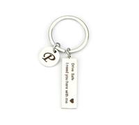 Tranbath Personalised Car Keyring, Passed Driving Test Gifts for Him, Drive Safe Keychain with Letter Pendant, Gift for New Car, Boyfriend Keyring, Safe Driving, Just Passed Driver Gifts (P)