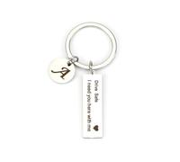 Tranbath Personalised Car Keyring, Passed Driving Test Gifts for Him, Drive Safe Keychain with Letter Pendant, Gift for New Car, Boyfriend Keyring, Safe Driving, Just Passed Driver Gifts (A)