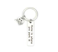 Tranbath Personalised Keychain with Home Is Where You Park It Design, Perfect Mum Gifts, Funny Keyrings for Women, Sister and Good Friend Birthday Presents, Sentimental Work Colleague Gift