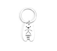 Tranbath Personalised Pocket Hug Keychain, Cute Stainless Steel Polar Bear Pendant, Thoughtful Gifts for Women, Mum, Good Friend or Auntie, Perfect for Birthdays and Special Occasions, Friend Gifts