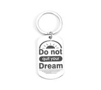 Tranbath Personalised Stainless Steel Keychain, Inspirational 'don’t Quit Your Dream' Motivational Rectangle Tag, Gifts for Women, Mums, Friends, And Colleagues, Thoughtful Gifts for Any Occasion