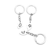 Tranbath Personalised Stainless Steel Keychain Set, 3 Good Friend Keyrings Featuring Cloud, Moon, And Stars, Gift for Good Friends, Mums, Daughters and Special Occasions, Friendship Gifts for Women